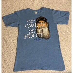 Duck Dynasty Si Robertson Don’t Give A Hoot Blue Shirt Mens Small Anvil